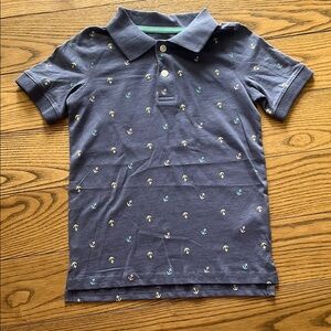 Blue Nautical Pattern Polo Shirt Classic Design